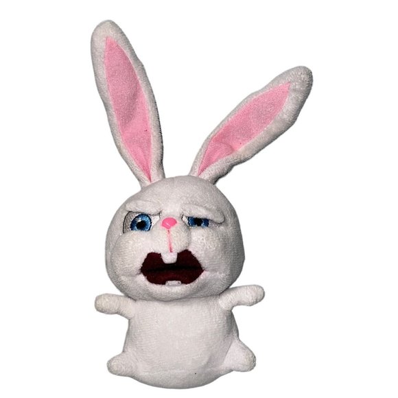 Secret Life of Pets Snowball Angry Bunny Rabbit Plush Zipper Backpack Clip 8" - Picture 1 of 9